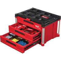 Packout 3-Drawer Tool Box, 16-1/3" x 14-1/3" x 22-1/5", Black/Red Stor-it Systems