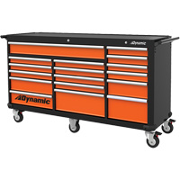Roller Cabinet, 17 Drawers, 71" W x 24" D x 41" H, Black/Orange TER181 | Stor-it Systems