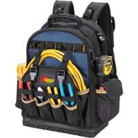 Molded Base Tool Backpack, 18" L x 13" W, Black/Blue, Ballistic/Polyester TER202 | Stor-it Systems