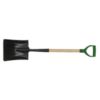 Square Point Shovel, Wood, Tempered Steel Blade, D-Grip Handle, 29" Long Stor-it Systems