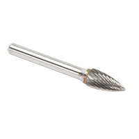CLEVELAND Solid Carbide Burrs - Tree Shape Pointed End, SG-3, 9.53 mm Dia., 1/4" Shank Stor-it Systems