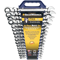 Wrench Set, Combination, 16 Pieces, Metric TGZ815 | Stor-it Systems