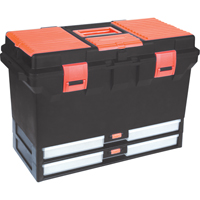 Plastic Tool Box, 22" W x 11" D x 14-1/2" H, Black TLV086 | Stor-it Systems