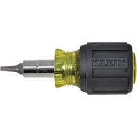 Stubby Multi-Bit Screw Driver With Sq.Recess, 3-1/5" L, Cushion Grip Handle Stor-it Systems