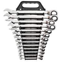 72-Tooth 12 Point Reversible Ratcheting SAE Wrench Set, Combination, 13 Pieces, Imperial Stor-it Systems