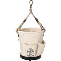 Tapered-Wall Bucket, 12" L x 9" W x 12" H, Canvas, Natural Stor-it Systems