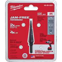 #1 Step Drill Bit, 1/8" - 1/2" , 1/32" Increments, High Speed Steel Stor-it Systems