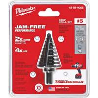 #5 Step Drill Bit, 1/4" - 1-3/8" , 1/8" Increments, High Speed Steel Stor-it Systems