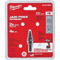 #6 Step Drill Bit, 3/8" - 1/2" , 1/16" Increments, High Speed Steel Stor-it Systems