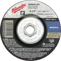 Grinding Wheel, 4-1/2" x 1/8", 5/8"-11 Arbor, Aluminum Oxide, Type 27 Stor-it Systems