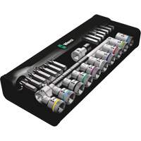 Zyklop Metric Metal Ratchet with Switch Lever Set, 29 Pcs, 1/2" Drive Size Stor-it Systems