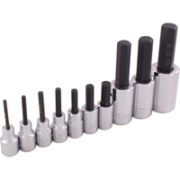 Hex Head Socket Set, Hex, 1/2"/3/8" Drive, 10 Pcs Stor-it Systems