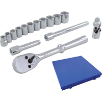 Socket & Attachment Set, 15 Pcs, 3/8" Drive Size Stor-it Systems