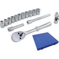 Socket & Attachment Set, 15 Pcs, 3/8" Drive Size Stor-it Systems
