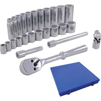 Jeu de douilles m&eacute;triques et accessoires, 26 Mcx, Prise de 3/8", Profond Stor-it Systems