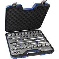 Jeu de douilles SAE et m&eacute;triques & accessoires, 38 Mcx, Prise de 1/2" Stor-it Systems