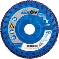 BlueFire™ R884P Coarse Grit Flap Disc, 5" x 7/8", Type 27, 60 Grit, Zirconia Alumina UAJ184 | Stor-it Systems