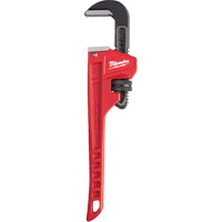 Pipe Wrench, 1-1/2" Jaw Capacity, 10" Long, Powder Coated Finish, Ergonomic Handle Stor-it Systems