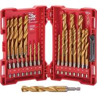 Shockwave Red Helix Metric Drill Bit Set, 25 Pieces, Titanium Stor-it Systems