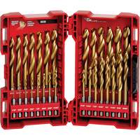 Shockwave Red Helix Drill Bit Set, 29 Pieces, Titanium Stor-it Systems