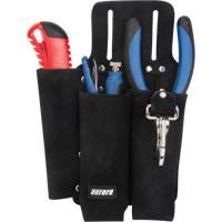 Lineman's Tool Pouch, Multiple Tool Holder, Leather, 3 Pockets Stor-it Systems