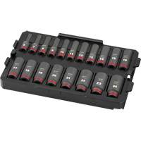 Shockwave Impact Duty Packout Socket Set, 19 Pcs, Impact, 3/8" Drive Size, Deep Stor-it Systems