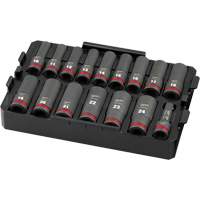Shockwave Impact Duty Packout Socket Set, 16 Pcs, Impact, 1/2" Drive Size, Deep Stor-it Systems
