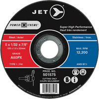 A60PX Power-Xtreme Cut-Off Wheel, 5" x 1/32", 7/8" Arbor, Type 1, 12200 RPM UAV971 | Stor-it Systems
