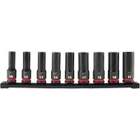 Shockwave Impact Duty Metric 6 Point Socket Set, 9 Pcs, Impact, 1/2" Drive Size, Deep Stor-it Systems