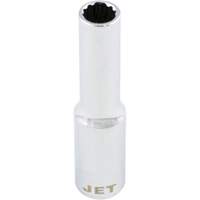 Douille chrom&eacute;e, 8 mm, Prise 1/4", 12 pans, Profond Stor-it Systems