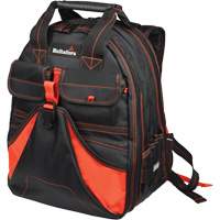 Deluxe Tool Backpack, Black/Orange, Ballistic/Polyester UAX324 | Stor-it Systems