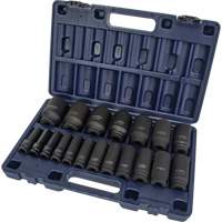 SAE Socket Set, 19 Pcs, Impact, 1/2" Drive Size, Deep Stor-it Systems