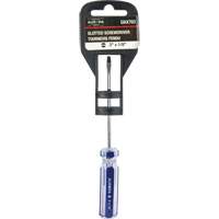 Blue Transparent Striped Slotted Screwdriver, 1/8" Tip, Round, Plastic Handle Stor-it Systems