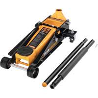 Heavy-Duty Floor Jack, 3 Ton(s) Capacity, 5-1/4" Lowered, 18-1/4" Raised, Manual Hydraulic Stor-it Systems