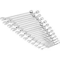 12-Point Long Pattern Combination Metric Wrench Set in Foam Storage Tray, Open-Ended, 24 Pieces, Metric Stor-it Systems