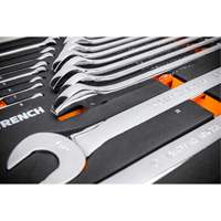 12-Point Long Pattern Combination Metric Wrench Set in Foam Storage Tray, Open-Ended, 24 Pieces, Metric Stor-it Systems