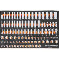 Jeu d'outils m&eacute;triques pour m&eacute;canicien MEGAMOD dans des plateaux en mousse modulaire avec armoire roulante &agrave; outils, 358 morcea Stor-it Systems