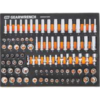 Jeu d'outils m&eacute;triques pour m&eacute;canicien MEGAMOD dans des plateaux en mousse modulaire avec armoire roulante &agrave; outils, 358 morcea Stor-it Systems