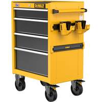 Coffre &agrave; outil roulant robuste, 4 tiroirs, 26" la x Jaune Stor-it Systems