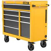 Postes de travail industriel mobile, 8 tiroirs, 40" la x Jaune Stor-it Systems