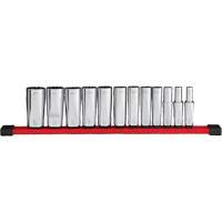 12-Point Deep Well SAE Socket Set, 12 Pcs, 3/8" Drive Size, Deep Stor-it Systems