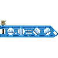 Niveau torpille moul&eacute; sous pression TRUE BLUE, 6" lo, Aluminium, 4 fioles Stor-it Systems