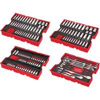 Metric & SAE Ratchet & Socket Set with Trays for PACKOUT Drawers, 242 Pcs, Impact, 1/2"/1/4"/3/8" Drive Size, Deep Stor-it Systems
