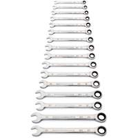 Jeu de cl&eacute;s &agrave; 12 pans et 90 dents, Combinaison &agrave; cliquet, 16 morceaux, M&eacute;trique Stor-it Systems
