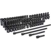 6 Point SAE/Metric Master Socket Set, 80 Pcs, Impact, 3/8" Drive Size, Deep Stor-it Systems