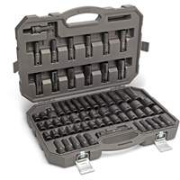 6 Point SAE/Metric Master Socket Set, 80 Pcs, Impact, 3/8" Drive Size, Deep Stor-it Systems