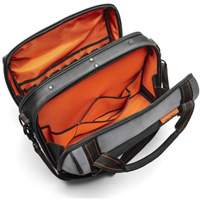 17" Tradesman Closed Top Tool Bag, Polyester, 3 Pockets, Black/Grey/Orange Stor-it Systems