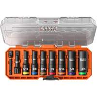 KNECT Drive Socket Set, 9 Pcs, Impact, 3/8" Drive Size, Deep Stor-it Systems