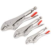Curved Jaw Locking Pliers with Wire Cutter Set, 3 Pieces Stor-it Systems