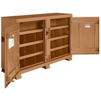Model 129 Bin Storage Cabinet with Padlock, Steel, 48 Cubic Feet, Tan Stor-it Systems